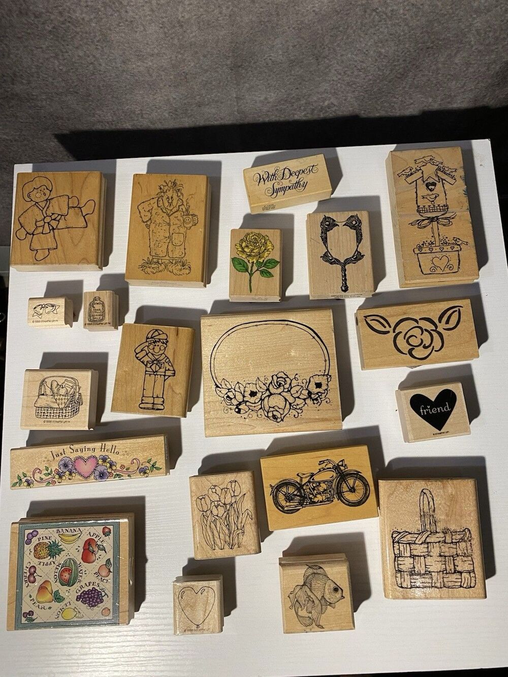 Lot of 20 Vintage Rubber Stamps: Stampin' Up, Hero Arts, Art Impressions Mix